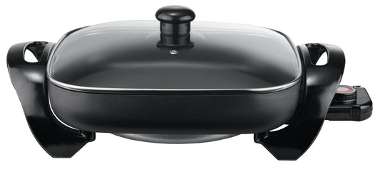 Brentwood SK-65 12" Black Non-Stick Electric Skillet With Glass Lid