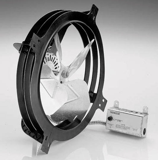 Air Vent Black Plastic & Steel 1320 CFM 1/10 HP Gable Mount Power Fan 7.3 Lx18 Hx17.8 Wx15 Dia. in.
