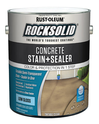 RockSolid Semi-Transparent Concrete Stain & Sealer, Low-Gloss Tint Base, Gallon