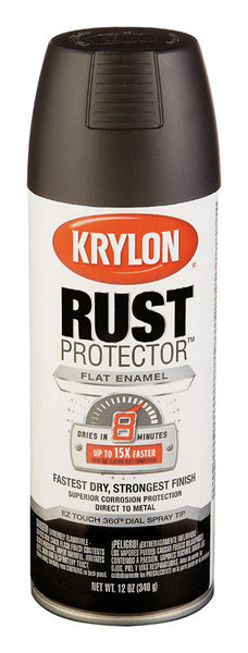 Pintura en aerosol negra mate protectora de óxido Krylon, 12 oz (paquete de 6)
