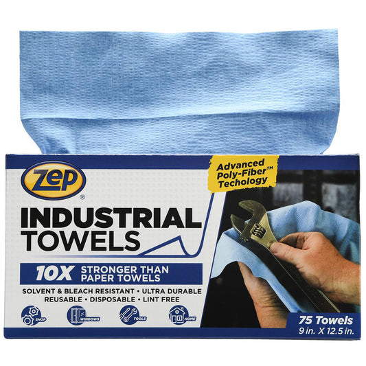ZEP Polyester Industrial Towels 9 in. W x 12.5 in. L 75 pk (Pack of 8)
