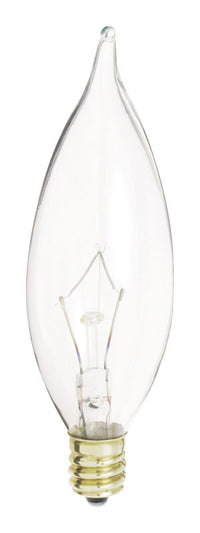 Satco 60 W CA10 Chandelier Incandescent Bulb E12 (Candelabra) Soft White (Pack of 10)