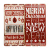Decoris Wood Look Christmas Sign Red/White MDF 1 each (Pack of 8)