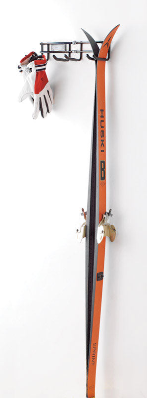 Racor  8 in. H x 5 in. W x 13 in. D Black  Steel  Double Ski Pole Rack