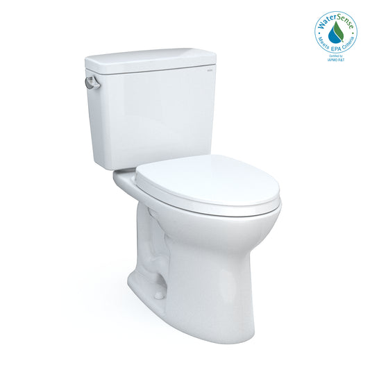 TOTO® Drake® Two-Piece Elongated 1.28 GPF TORNADO FLUSH® Toilet with CEFIONTECT® and SoftClose® Seat, WASHLET®+ Ready, Cotton White - MS776124CEG#01