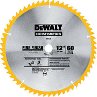DeWalt 12 in. D X 1 in. S Fine Finish Miter Saw Blade 60 teeth