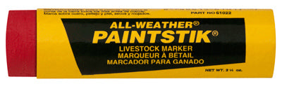 Paintstick Livestock Marker, All Weather, Red (Pack of 12)