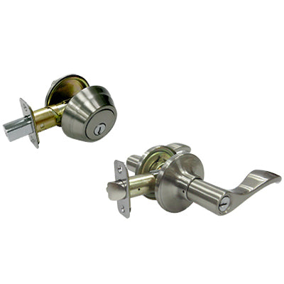Naples Entry Lever Combo Lock Pack, Satin Nickel (Pack of 2)