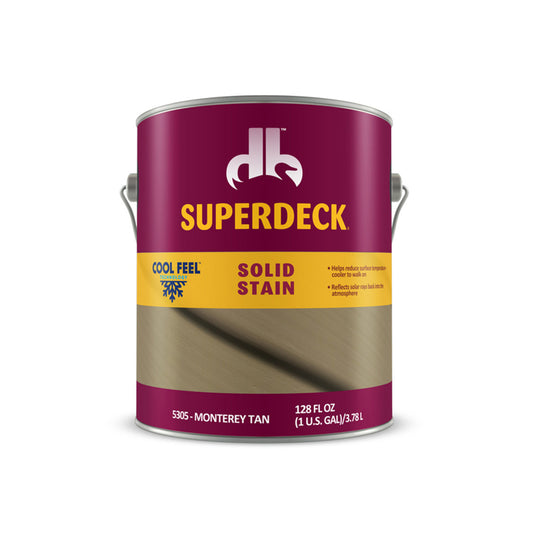 Superdeck Cool Feel Solid Monterey Tan Acrylic Deck Stain 1 gal. (Pack of 4)