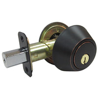 Double-Cylinder Deadbolt, Aged Bronze (Pack of 3)