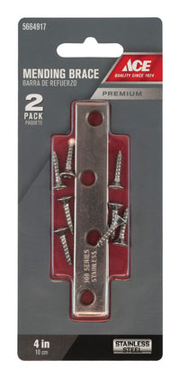 Mending Brace 4x5/8" Ss (Pack of 5)