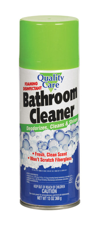Quality Care Lemon Scent Bathroom Cleaner 13 oz. Foam (Pack of 12)