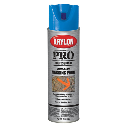 Krylon 7315 15 Oz APWA Blue Water Based Contractor Marking Spray Paint (Pack of 6)