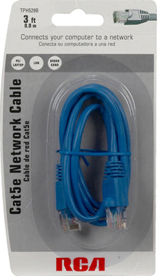 Cat5 Network Cable, Blue, 3-Ft.