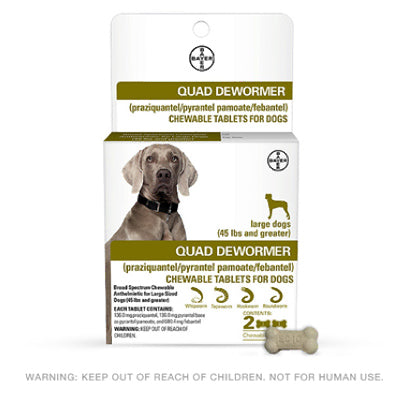Tabletas masticables para perros grandes de 45 libras o más, paquete de 2.