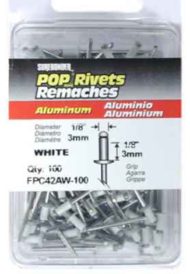 100-Pack Short White Aluminum Rivets