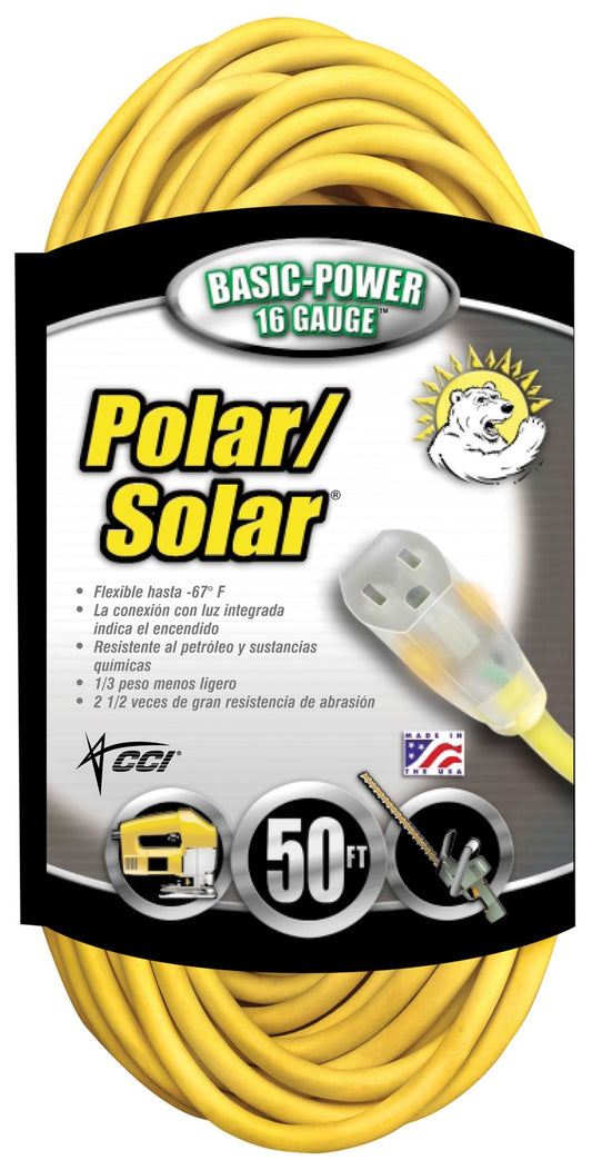 Coleman Cable 1288Sw0002 50' 16/3 Polar Solar® Outdoor Extension Cord W/Lighted End