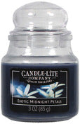 Candle Lite 3827055 3 Oz Exotic Midnight Petals Everyday Jar Candle With Bubble (Pack of 12)