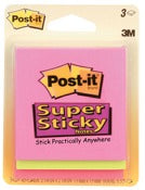 Post It 3321-Ssan 2-7/8 X 2-7/8 45 Sheet Assorted Post-It® Super Sticky Note