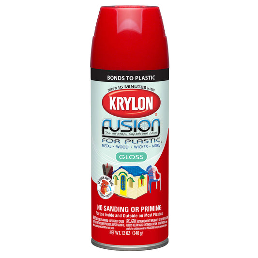 Krylon Gloss Red Pepper Fusion Spray Paint 12 oz. (Pack of 6)