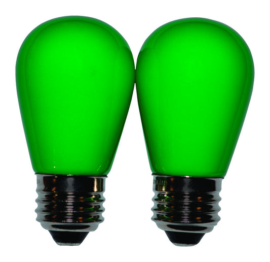 Holiday Bright Lights LED S14 Green 2 ct Replacement Christmas Light Bulbs