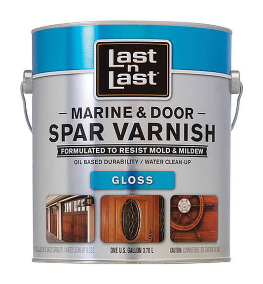 Last N Last Gloss Clear Water-Based Marine & Door Spar Varnish 1 gal (Pack of 2).