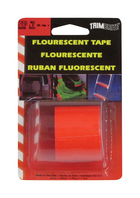 Trim Brite Fluorescent Red High Visibility Reflective Tape 1-1/2 Dia. in. x 8 L ft.