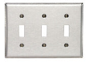 Leviton 003-84011-040 3-Toggle Stainless Steel Wall Plate