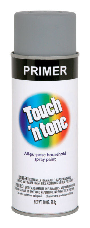 Rust-Oleum Touch n Tone Flat Flat Gray Primer Spray Paint 10 oz. (Pack of 6)