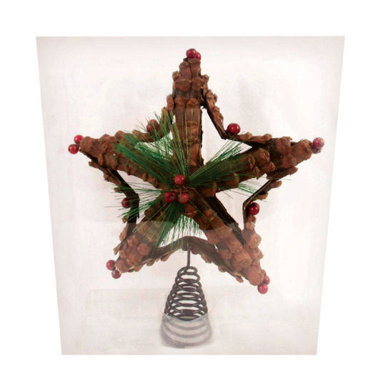 Greenfields Pinecone Tree Topper Brown 4 pk (Pack of 4)