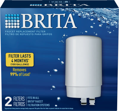 Filtro de agua de repuesto para montaje en grifo, blanco, 2 unidades.