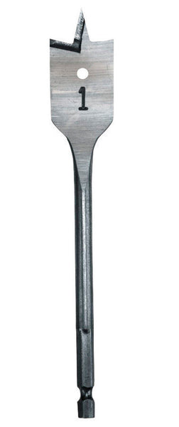 Milwaukee 1-1/4 in. X 6 in. L Heat-Treated Steel Flat Boring Bit Quick-Change Hex Shank 1 pc