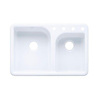SINK CI 33 X 22 K5948-4 WHITE