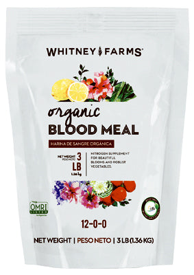 Whitney Farms 10101-10017 3 Lb Organic Blood Meal 12-0-0
