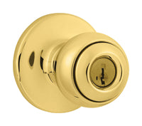 Kwikset Polo Polished Brass Entry Lockset 1-3/4 in.