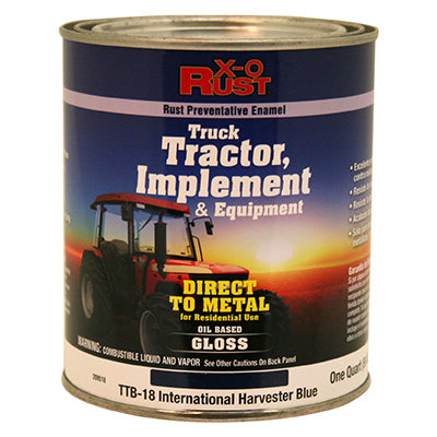 Rust-Preventative Paint & Primer, Direct to Metal, Truck, Tractor, Implement & Equipment, International Harvester Blue, 1-Qt.