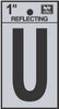 Hy-Ko 1 in. Reflective Black Vinyl Letter U Self-Adhesive 1 pc. (Pack of 10)
