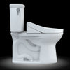 TOTO® Drake® Transitional WASHLET®+ Two-Piece Elongated 1.28 GPF Universal Height TORNADO FLUSH® Toilet with C5 Bidet Seat, Cotton White - MW7863084CEFG.10#01