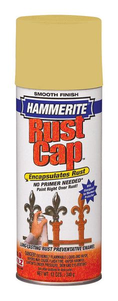 Spray de acabado esmaltado en almendra suave con acabado antioxidante Hammerite Rust Cap de 12 oz (paquete de 6)