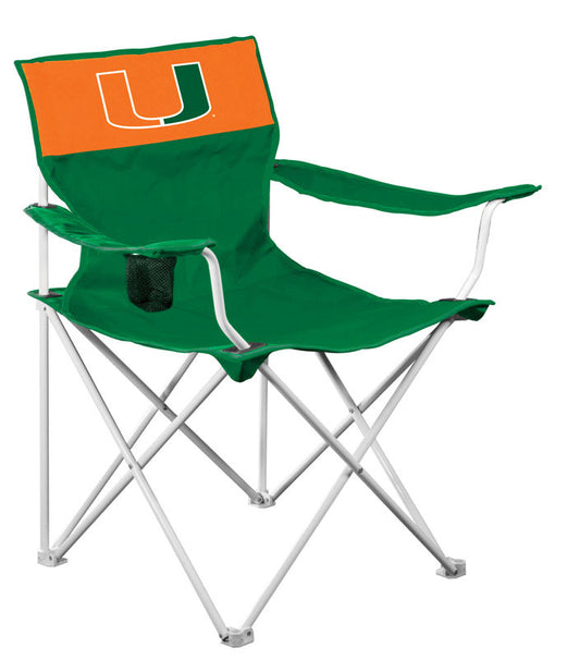 Logo Brands Green University of Miami Sport Quad Chair
