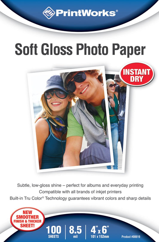 Printworks 00619 4 X 6 Soft Gloss Photo Paper