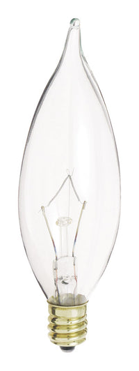 Satco 40 W CA9 Chandelier Incandescent Bulb E12 (Candelabra) Soft White (Pack of 10)