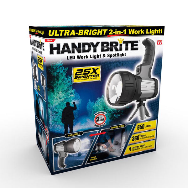 Lámpara de trabajo portátil Handy Brite de 650 lm con batería LED y trípode