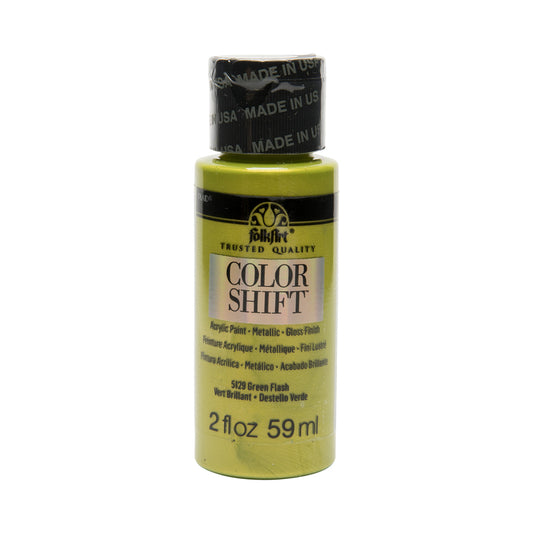 Folkart Color Shift Metallic Green Flash Hobby Paint 2 oz. (Pack of 3)