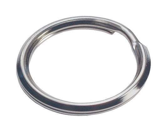 Hillman 3/4 in. D Tempered Steel Silver Split Rings Key Ring (Pack of 50).