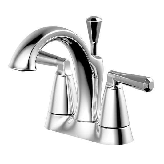 Ultra Faucets Z Collection Chrome Centerset Bathroom Sink Faucet 4 in.