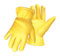 Boss Therm Men's Indoor/Outdoor Deerskin Driver Gloves Yellow M 1 pair