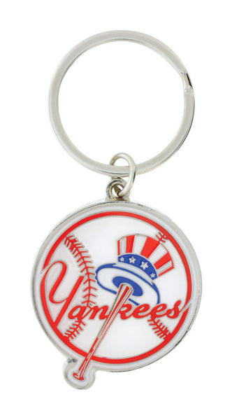 Hillman New York Yankees Metal Silver Decorative Key Chain (Pack of 3).