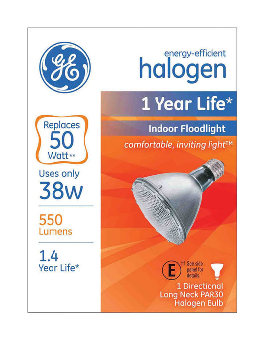 GE 38 watts PAR30 Floodlight Halogen Bulb 550 lumens White 1 pk (Pack of 6)