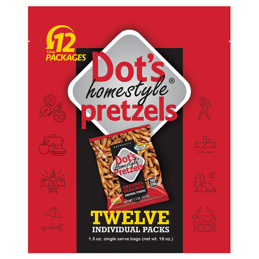 Dot's Homestyle Original Pretzels 1.5 oz Bagged (Pack of 12)